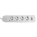 Удлинитель 4-местный c/з 3x1 мм2, 1,8 м, 250В, 10А, 2USB+1Type-C 2,4А, серия Home plus, белый STEKKER HM08-43-02 49971