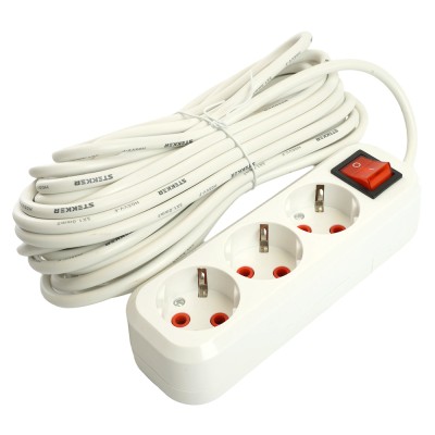 Удлинители STEKKER 49356, серия Home, цвет белый, длина 7 м, количество розеток 3, сталь, сечение кабеля 1 мм2, тип кабеля ПВС, материал кабеля -, ток 16А, напряжение 250В, максимальная нагрузка 3520Вт, тип вилки - прямая. Диапазон рабочих температур +1.. Удлинители STEKKER 49356, серия Home, цвет белый, длина 7 м, количество розеток 3, сталь, сечение кабеля 1 мм2, тип кабеля ПВС, материал кабеля -, ток 16А, напряжение 250В, максимальная нагрузка 3520Вт, тип вилки - прямая. Диапазон рабочих температур +1..