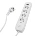 Удлинитель 4-местный c/з 3x1 мм2, 1,8 м, 250В, 10А, 2USB+1Type-C 2,4А, серия Home plus, белый STEKKER HM08-43-02 49971