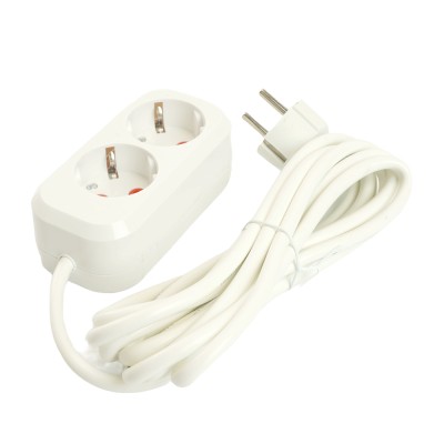 Удлинитель двухместный с/з STEKKER HM06-21-03 3x1мм2, 3м, серия Home (У10-001), белый 49340 Удлинитель двухместный с/з STEKKER HM06-21-03 3x1мм2, 3м, серия Home (У10-001), белый 49340