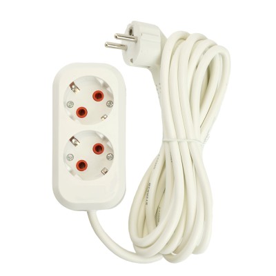 Удлинитель двухместный с/з STEKKER HM06-21-03 3x1мм2, 3м, серия Home (У10-001), белый 49340 Удлинитель двухместный с/з STEKKER HM06-21-03 3x1мм2, 3м, серия Home (У10-001), белый 49340