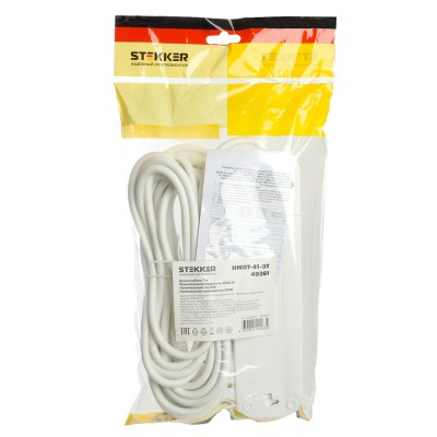 Удлинители STEKKER 49361, серия Home, цвет белый, длина 7 м, количество розеток 4, сталь, сечение кабеля 1 мм2, тип кабеля ПВС, материал кабеля -, ток 16А, напряжение 250В, максимальная нагрузка 3520Вт, тип вилки - прямая. Диапазон рабочих температур +1.. Удлинители STEKKER 49361, серия Home, цвет белый, длина 7 м, количество розеток 4, сталь, сечение кабеля 1 мм2, тип кабеля ПВС, материал кабеля -, ток 16А, напряжение 250В, максимальная нагрузка 3520Вт, тип вилки - прямая. Диапазон рабочих температур +1..