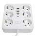 Удлинитель 6-местный c/з 3x1 мм2, 3 м, 250В, 10А, 4USB+2Type-C 2,4А, серия Home plus, белый STEKKER HM09-66-02 49982 Удлинитель 6-местный c/з 3x1 мм2, 3 м, 250В, 10А, 4USB+2Type-C 2,4А, серия Home plus, белый STEKKER HM09-66-02 49982