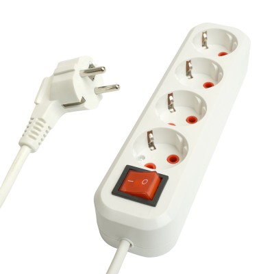 Удлинитель четырехместный с/з с выключ. STEKKER HM07-41-03 3x1мм2, 3м, серия Home (У16А-003), белый 49359 Удлинитель четырехместный с/з с выключ. STEKKER HM07-41-03 3x1мм2, 3м, серия Home (У16А-003), белый 49359