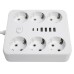 Удлинитель 6-местный c/з 3x1 мм2, 3 м, 250В, 10А, 4USB+2Type-C 2,4А, серия Home plus, белый STEKKER HM09-66-02 49982 Удлинитель 6-местный c/з 3x1 мм2, 3 м, 250В, 10А, 4USB+2Type-C 2,4А, серия Home plus, белый STEKKER HM09-66-02 49982