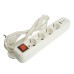 Удлинитель 4-местный с/з с выключ. STEKKER HM071-41-03 3x1мм2, 3м, 250В, 16А, 1USB+2C, 2.4A, сер Home, белый 50140