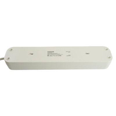 Удлинитель 4-местный с/з с выключ. STEKKER HM071-41-03 3x1мм2, 3м, 250В, 16А, 1USB+2C, 2.4A, сер Home, белый 50140