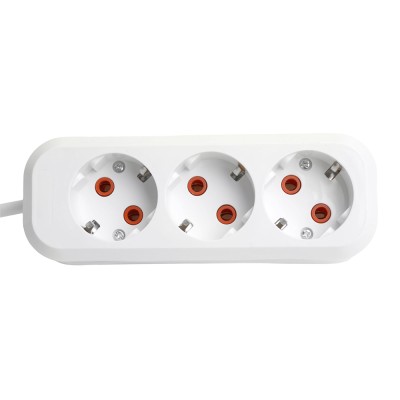 Удлинитель трехместный с/з STEKKER HM06-31-07 3x1мм2, 7м, серия Home, белый 49350