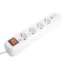 Удлинитель 4-местный с/з с выключ. STEKKER HM071-41-03 3x1мм2, 3м, 250В, 16А, 1USB+2C, 2.4A, сер Home, белый 50140
