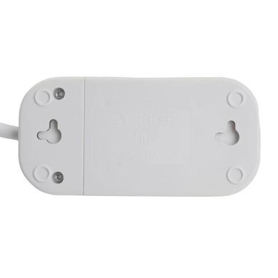 Удлинитель двухместный с/з STEKKER HM06-21-03 3x1мм2, 3м, серия Home, белый 49340
