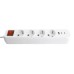 Удлинитель 4-местный с/з с выключ. STEKKER HM071-41-03 3x1мм2, 3м, 250В, 16А, 1USB+2C, 2.4A, сер Home, белый 50140