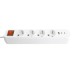 Удлинитель 4-местный с/з с выключ. STEKKER HM071-41-02 3x1мм2, 2м, 250В, 16А, 1USB+2C, 2.4A, сер Home, белый 50139