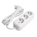 Удлинитель трехместный с/з STEKKER HM06-31-02 3x1мм2, 2м, серия Home, белый 49347