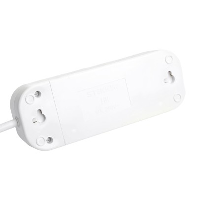 Удлинитель трехместный с/з STEKKER HM06-31-02 3x1мм2, 2м, серия Home, белый 49347