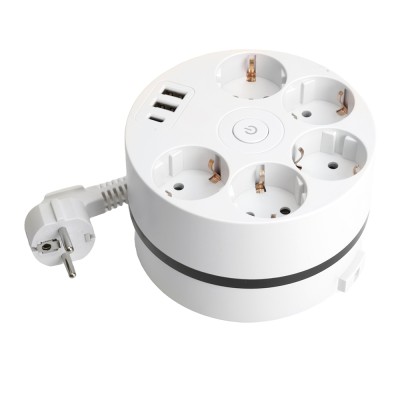 HM10-51-01 Удлинитель 5-местный с/з, 3x1мм2, 2.5м, 250В, 16А, 2USB+С 5V 3,1А, серия Comfort, белый 49591 HM10-51-01 Удлинитель 5-местный с/з, 3x1мм2, 2.5м, 250В, 16А, 2USB+С 5V 3,1А, серия Comfort, белый 49591