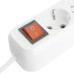 Удлинитель 3-местный с/з с выключ. STEKKER HM071-31-02 3x1мм2, 2м, 250В, 16А, 1USB+2C, 2.4A, сер Home, белый 50136