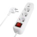 Удлинитель 3-местный с/з с выключ. STEKKER HM071-31-05 3x1мм2, 5м, 250В, 16А, 1USB+2C, 2.4A, сер Home, белый 50138