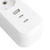 Удлинитель 3-местный с/з с выключ. STEKKER HM071-31-02 3x1мм2, 2м, 250В, 16А, 1USB+2C, 2.4A, сер Home, белый 50136