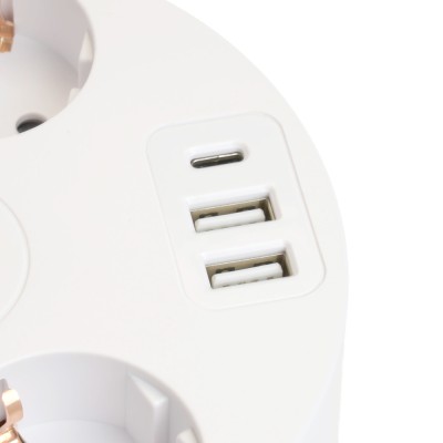 HM10-51-01 Удлинитель 5-местный с/з, 3x1мм2, 2.5м, 250В, 16А, 2USB+С 5V 3,1А, серия Comfort, белый 49591 HM10-51-01 Удлинитель 5-местный с/з, 3x1мм2, 2.5м, 250В, 16А, 2USB+С 5V 3,1А, серия Comfort, белый 49591