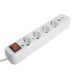 Удлинитель 4-местный с/з с выключ. STEKKER HM071-41-05 3x1мм2, 5м, 250В, 16А, 1USB+2C, 2.4A, сер Home, белый 50141