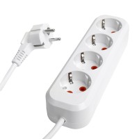 Удлинитель четырехместный c/з STEKKER HM06-40-07 3x1мм2, 7м, серия Home, белый 49389