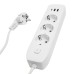 Удлинитель 3-местный c/з 3x1 мм2, 1,8 м, 250В, 10А, 2USB+1Type-C 2,4А, серия Home plus, белый STEKKER HM08-33-02 49970