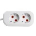 Удлинитель двухместный с/з STEKKER HM06-21-02 3x1мм2, 2м, серия Home, белый 49339