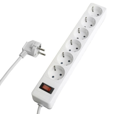 Сетевой фильтр 6-местный с/з STEKKER HM20-61-02 3x1мм2, 1,8 м, серия Optima, белый 50095 Сетевой фильтр 6-местный с/з STEKKER HM20-61-02 3x1мм2, 1,8 м, серия Optima, белый 50095