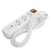 Удлинитель 3-местный с/з с выключ. STEKKER HM071-31-03 3x1мм2, 3м, 250В, 16А, 1USB+2C, 2.4A, сер Home, белый 50137
