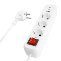 Удлинитель 3-местный с/з с выключ. STEKKER HM071-31-03 3x1мм2, 3м, 250В, 16А, 1USB+2C, 2.4A, сер Home, белый 50137 Удлинитель 3-местный с/з с выключ. STEKKER HM071-31-03 3x1мм2, 3м, 250В, 16А, 1USB+2C, 2.4A, сер Home, белый 50137