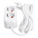 Удлинитель двухместный с/з STEKKER HM06-21-02 3x1мм2, 2м, серия Home, белый 49339