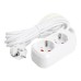 Удлинитель двухместный с/з STEKKER HM06-21-02 3x1мм2, 2м, серия Home, белый 49339