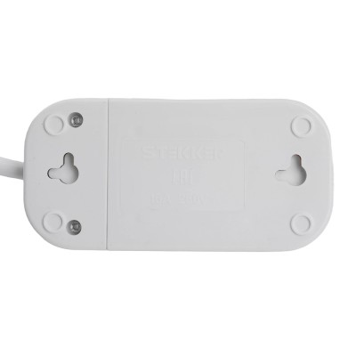 Удлинитель двухместный с/з STEKKER HM06-21-02 3x1мм2, 2м, серия Home, белый 49339