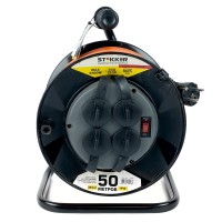Удлинитель на пластиковой катушке Stekker STD02-41-50 50м, 4 гнезда с/з 3*1, оранжевый, серия Standart (UG) 39709 Удлинитель на пластиковой катушке Stekker STD02-41-50 50м, 4 гнезда с/з 3*1, оранжевый, серия Standart (UG) 39709