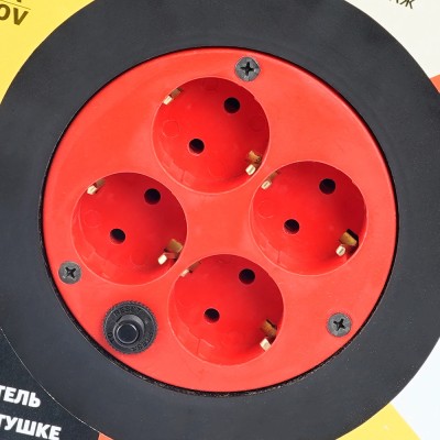 Удлинитель на катушке Stekker Standart STD01-40-50 (ТЕН303-197) 4-х местный с/з ПВС 3*1, оранжевый, 16А, IP40, 50м 49391