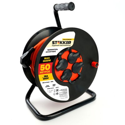 Удлинитель на катушке Stekker STD03-44-50 Standart 4-местный с/з ПВС 3*1,5, оранжевый, 16А, IP44, 50м (80104) 50173 Удлинитель на катушке Stekker STD03-44-50 Standart 4-местный с/з ПВС 3*1,5, оранжевый, 16А, IP44, 50м (80104) 50173