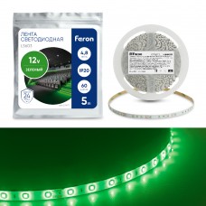 Cветодиодная LED лента Feron LS603, 60SMD(2835)/м 4.8Вт/м 5м IP20 12V зеленый