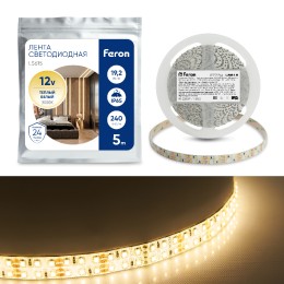 Cветодиодная LED лента Feron LS615, 240SMD(2835)/м 19.2Вт/м 5м IP65 12V 3000К