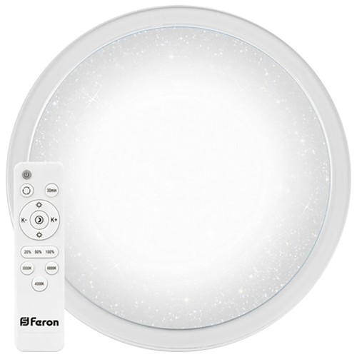 Светодиодный управляемый светильник накладной Feron AL5000 тарелка 100W 3000К-6500K белый с кантом