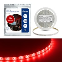 Cветодиодная LED лента Feron LS603, 60SMD(2835)/м 4.8Вт/м 5м IP20 12V красный