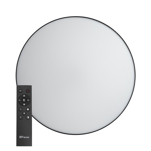 Светодиодный управляемый светильник Feron AL6200 “Simple matte” тарелка 60W 3000К-6500K черный 48066