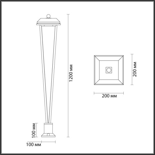 6655/12GA3 NATURE ODL25 черный/металл Уличный светильник IP65 LED 12W 3000K AC85-265V BEARITZ Odeon Light