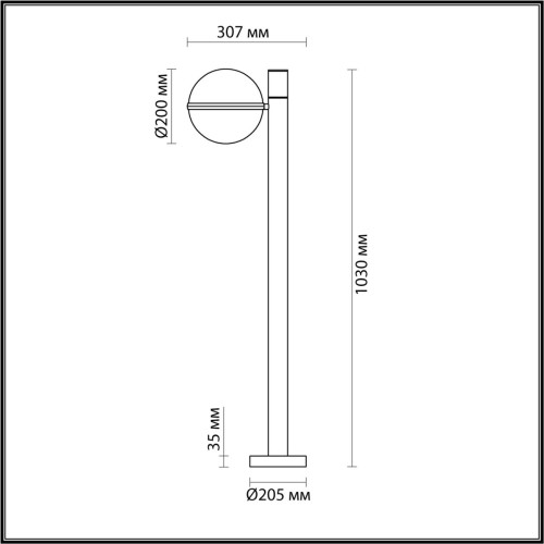 4832/1F NATURE ODL21 739 черный/акрил Ландшафтный светильник E27 1*10W IP44 LOMEO Odeon Light