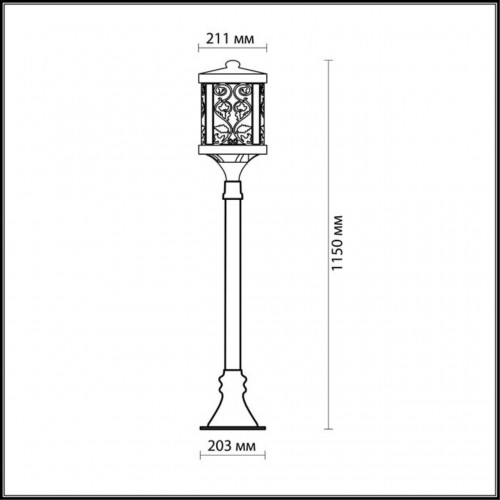 2286/1A NATURE ODL12 659 патина коричневый Уличный светильник 126см IP44 E27 100W 220V LAGRA Odeon Light