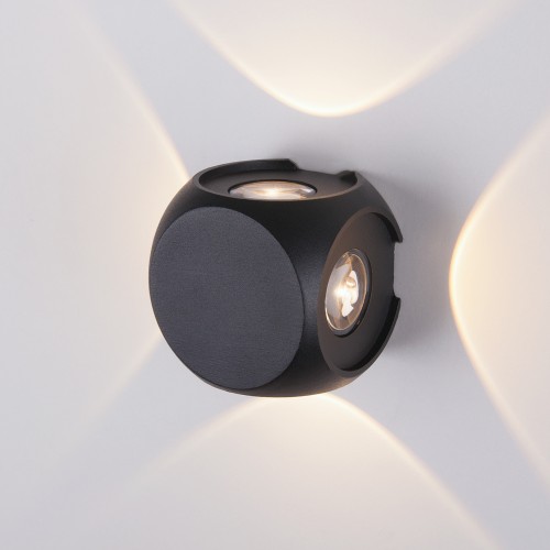 CUBE черный уличный настенный светодиодный светильник 1504 TECHNO LED 105.9