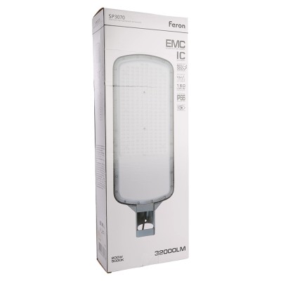 Светодиодный уличный консольный светильник Feron SP3070 200W 5000K AC90-300V, серый 51803