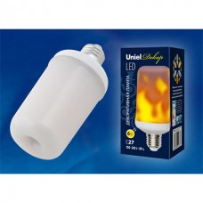 Лампа светодиодная декоративная E27 6W матовая LED-L60-6W/FLAME/E27/FR PLD01WH с эффектом огня
