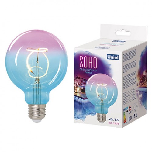 Светодиодная филаментная лампа LED-SF01-4W/SOHO/E27/CW BLUE/WINE GLS77TR