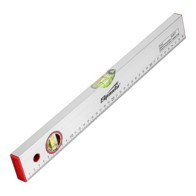 Уровень алюминиевый, 400 мм, 2 глазка, линейка Sparta