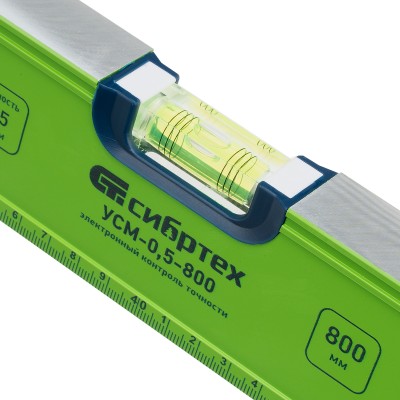 Уровень алюминиевый УСМ-0,5-800, фрезерованный, 3 глазка, магнитный, рукоятки, 800 мм Сибртех Уровень алюминиевый УСМ-0,5-800, фрезерованный, 3 глазка, магнитный, рукоятки, 800 мм Сибртех